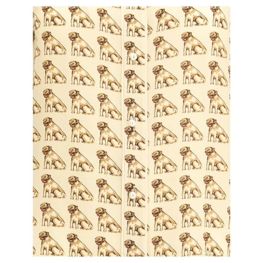 Valentino Beige Silk Pattern Shirt Valentino