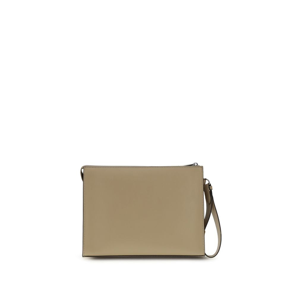 Fendi Leather and FF canvas Clutch Fendi