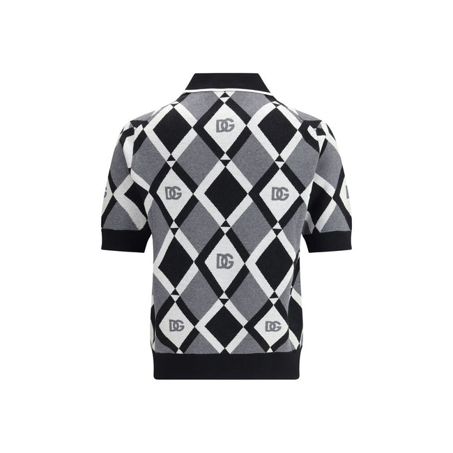 Dolce & Gabbana Diamond knit Polo Sweater Dolce & Gabbana