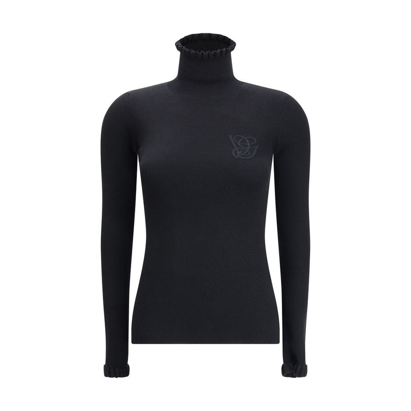 Valentino Black Fleece Wool Sweatshirt Valentino