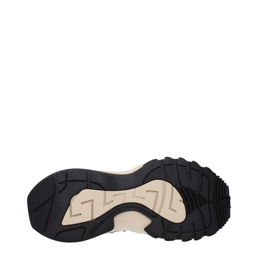 Versace Beige Fabric Sneakers Versace