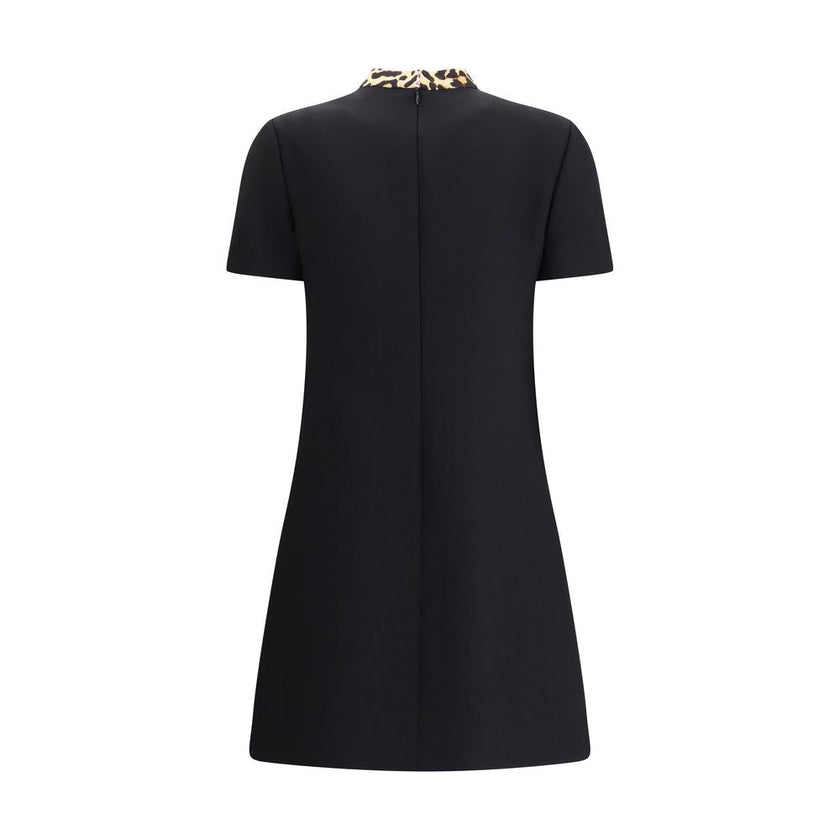 Valentino Black Fleece Wool Casual Dress Valentino