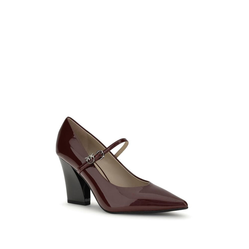 PINKO Bordeaux Calf Leather Bos Taurus High Heel Pumps PINKO