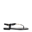 Versace Black Leather Flip-Flop Sandals Versace