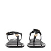 Versace Black Leather Flip-Flop Sandals Versace