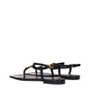 Versace Black Leather Flip-Flop Sandals Versace