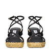Jimmy Choo Black Leather Wedges Sandals Jimmy Choo