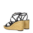Jimmy Choo Black Leather Wedges Sandals Jimmy Choo