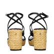 Jimmy Choo Black Leather Wedges Sandals Jimmy Choo