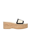 Valentino Garavani Beige Leather Wedges Sandals Valentino Garavani