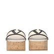 Valentino Garavani Beige Leather Wedges Sandals Valentino Garavani
