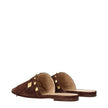 Valentino Garavani Brown Leather Slippers Sandals Valentino Garavani