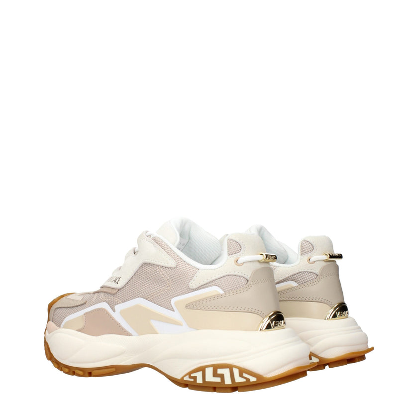 Versace Beige Fabric Chunky Sneakers Versace