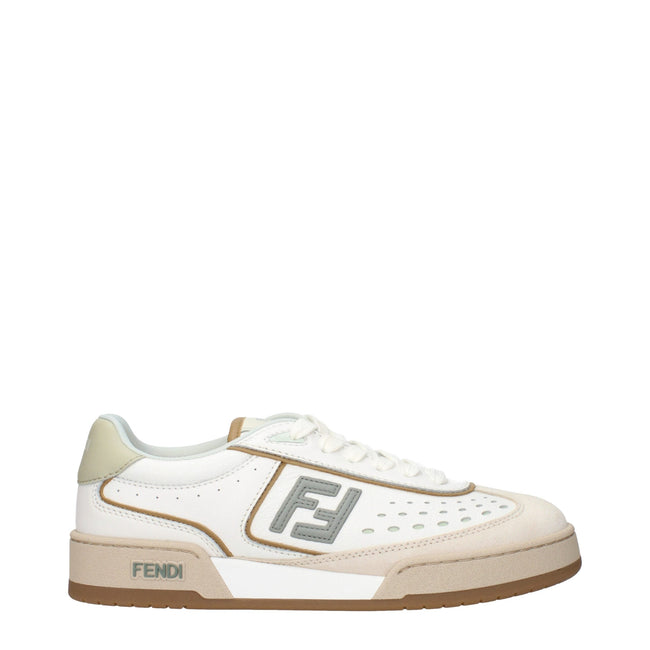 Fendi White Leather Low Tops Fendi