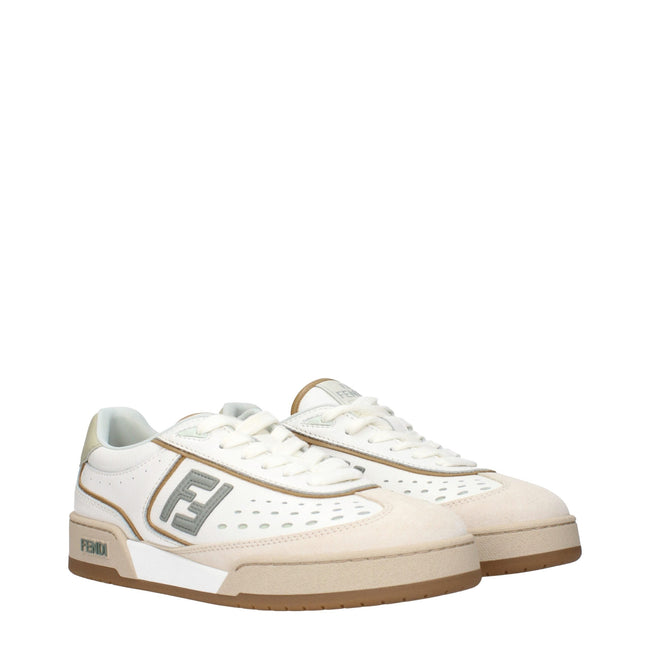 Fendi White Leather Low Tops Fendi