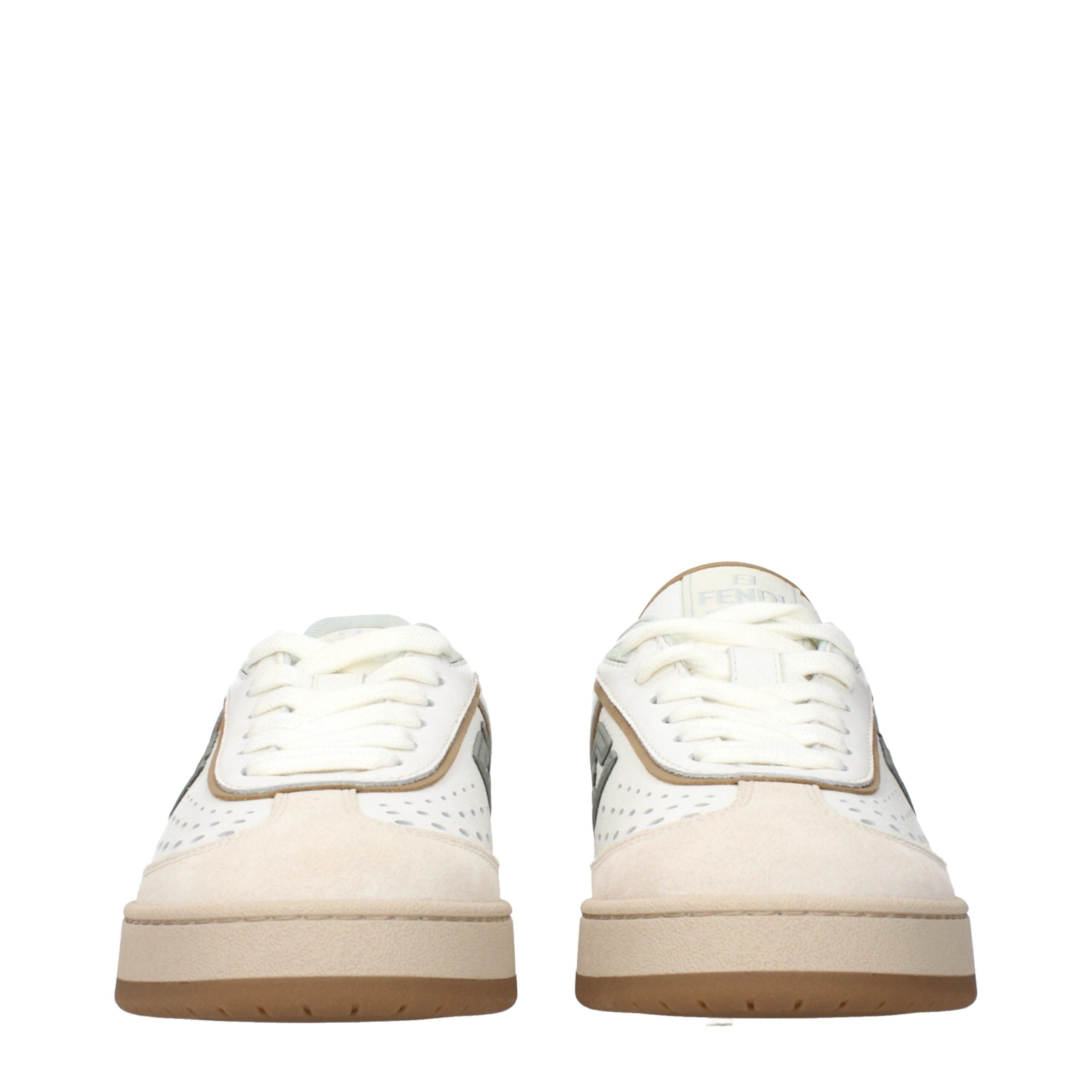Fendi White Leather Low Tops Fendi