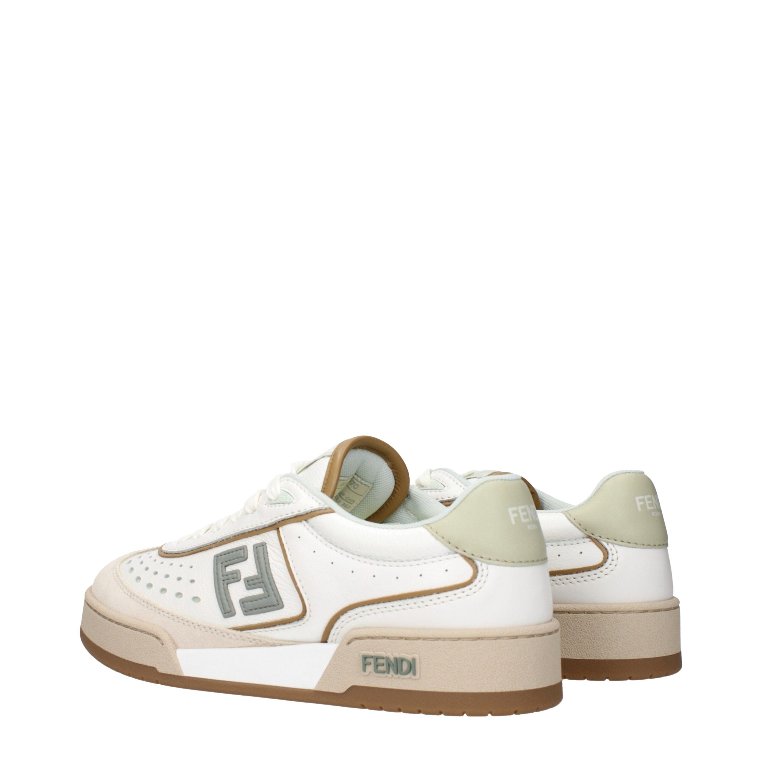 Fendi White Leather Low Tops Fendi