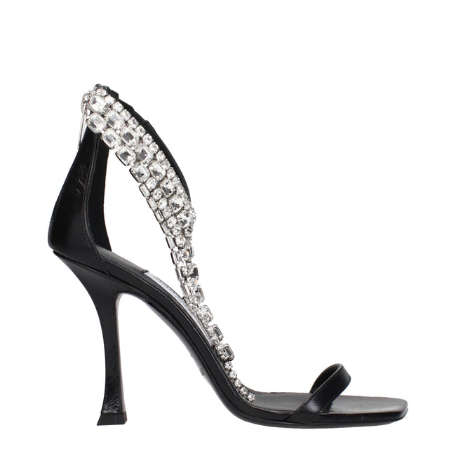 Jimmy Choo Black Leather Stiletto Heels Sandals Jimmy Choo