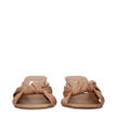 Jimmy Choo Beige Leather Flat Sandals Jimmy Choo