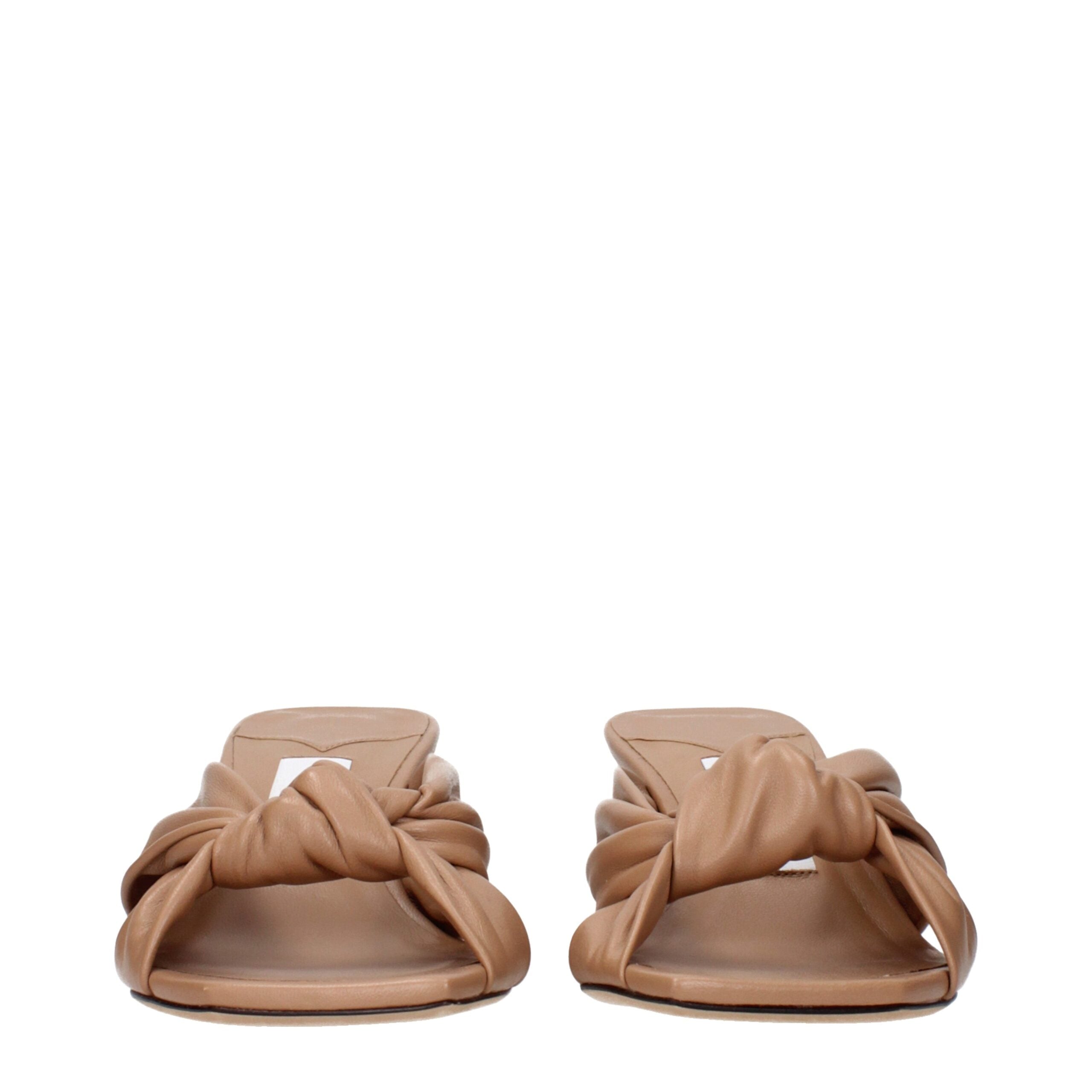 Jimmy Choo Beige Leather Flat Sandals Jimmy Choo