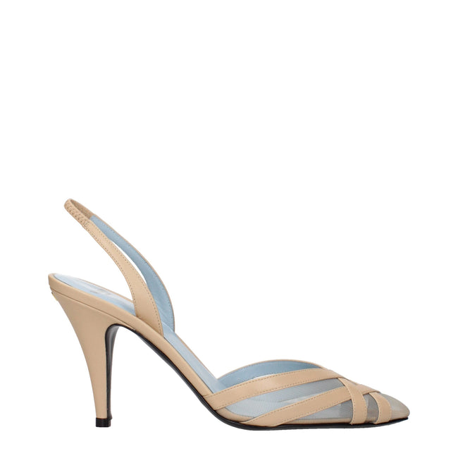Valentino Garavani Beige Leather Stiletto Heels Sandals Valentino Garavani