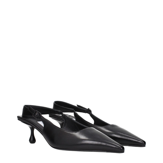 Jimmy Choo Black Leather Flat Sandals Jimmy Choo