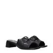 Prada Black Leather Flat Sandals Prada