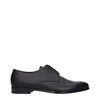 Prada Black Leather Oxfords And Derbies Prada
