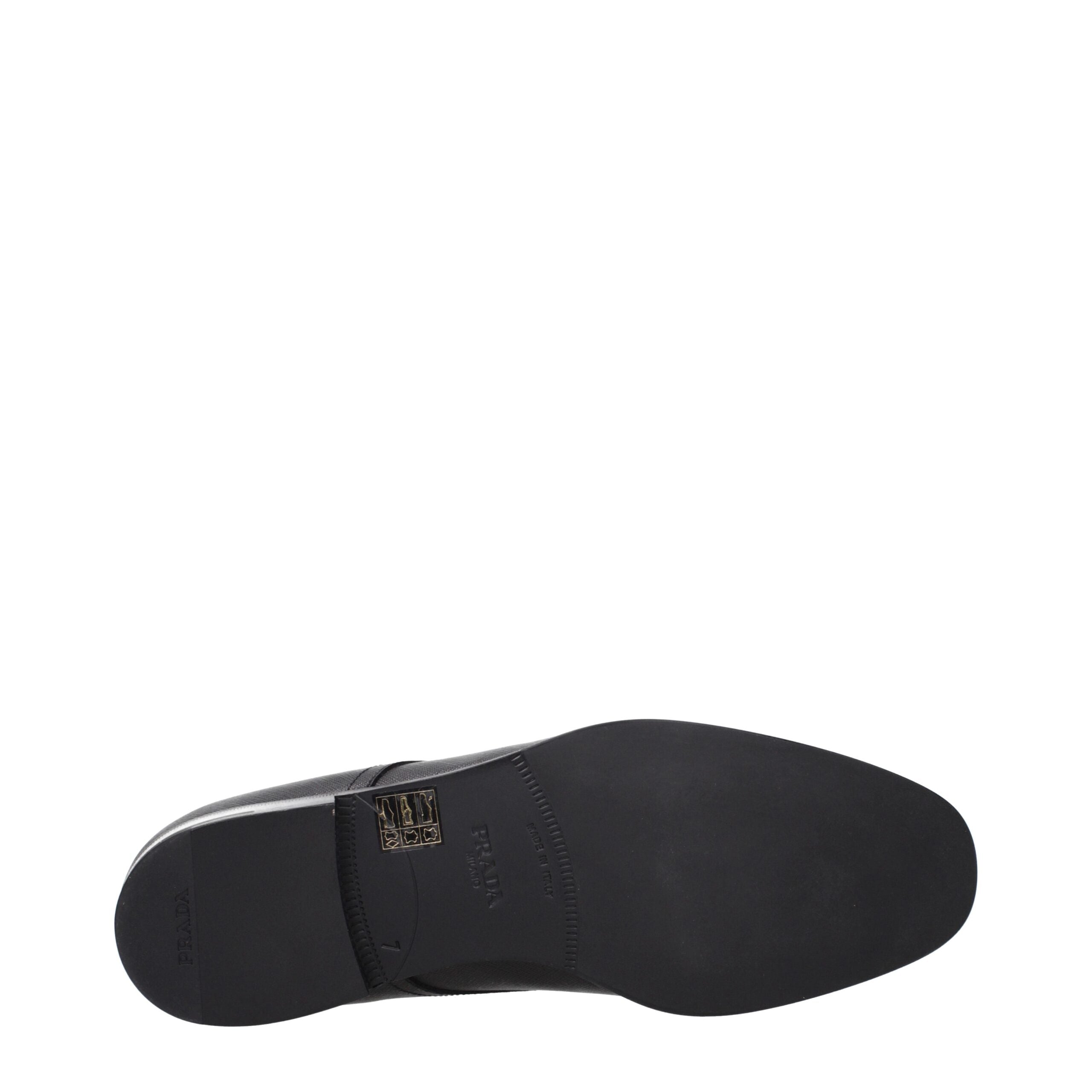 Prada Black Leather Oxfords And Derbies Prada