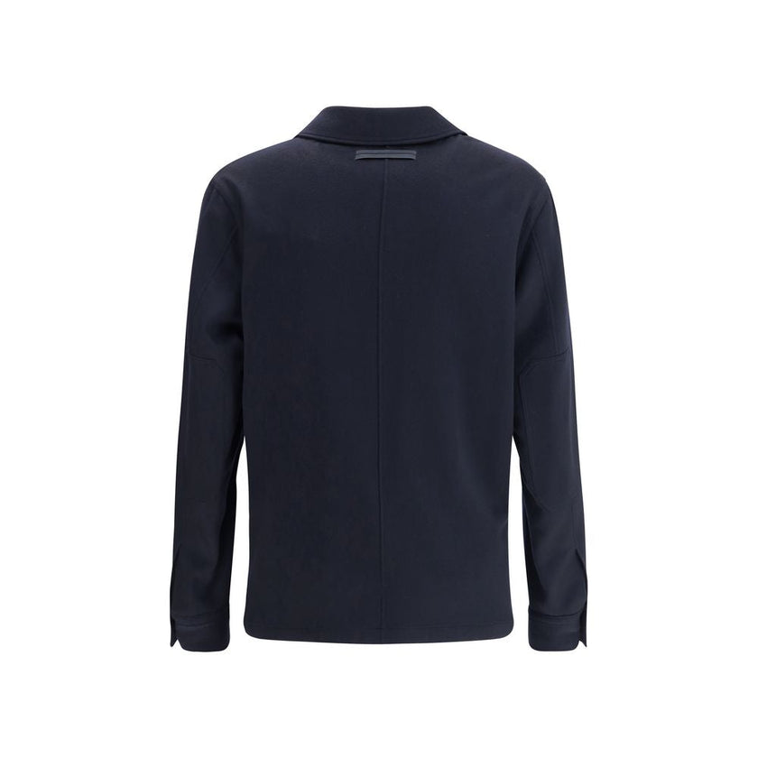 ZEGNA Blue Cashmere Coat ZEGNA