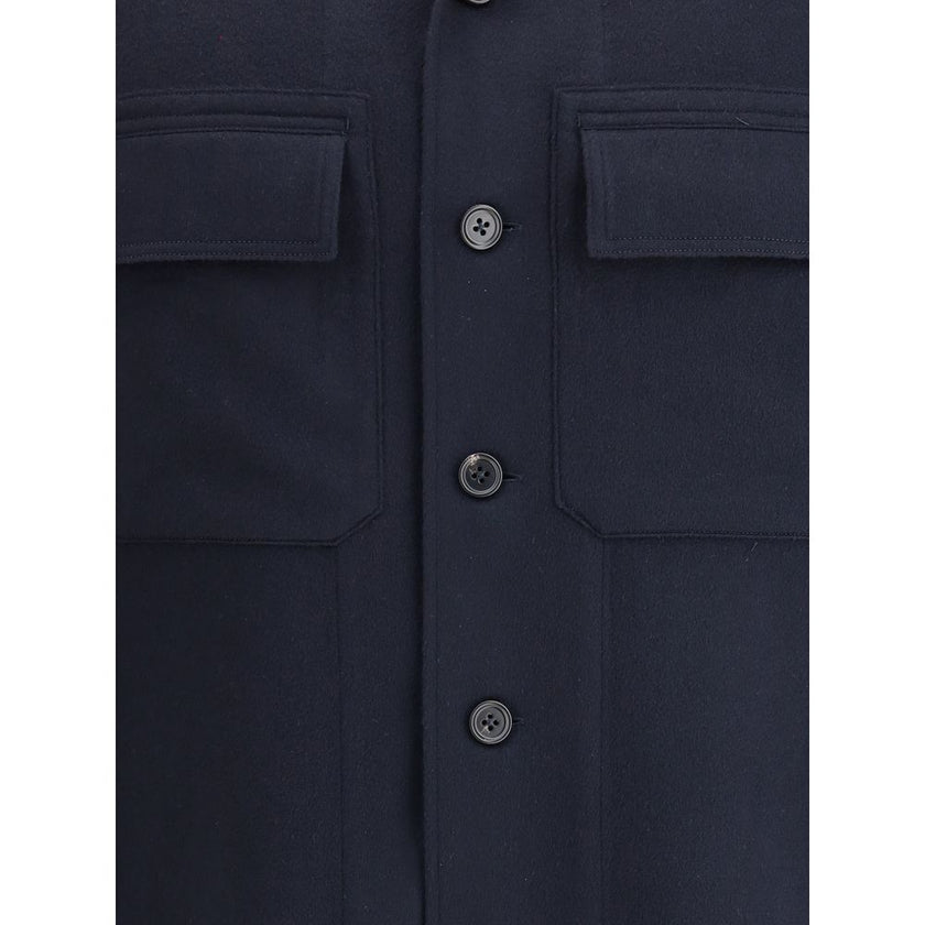 ZEGNA Blue Cashmere Coat ZEGNA
