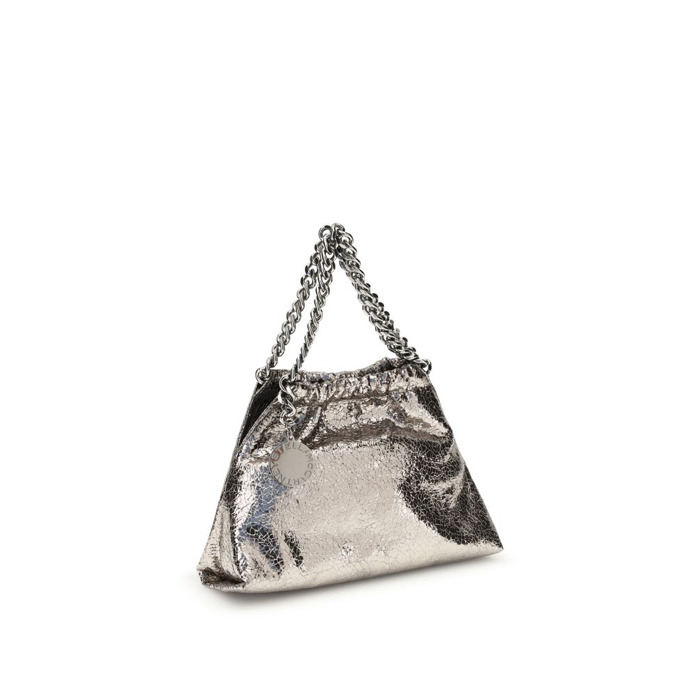 Stella McCartney Metallic crackle-effect Falabella Shoulder Bag Stella McCartney