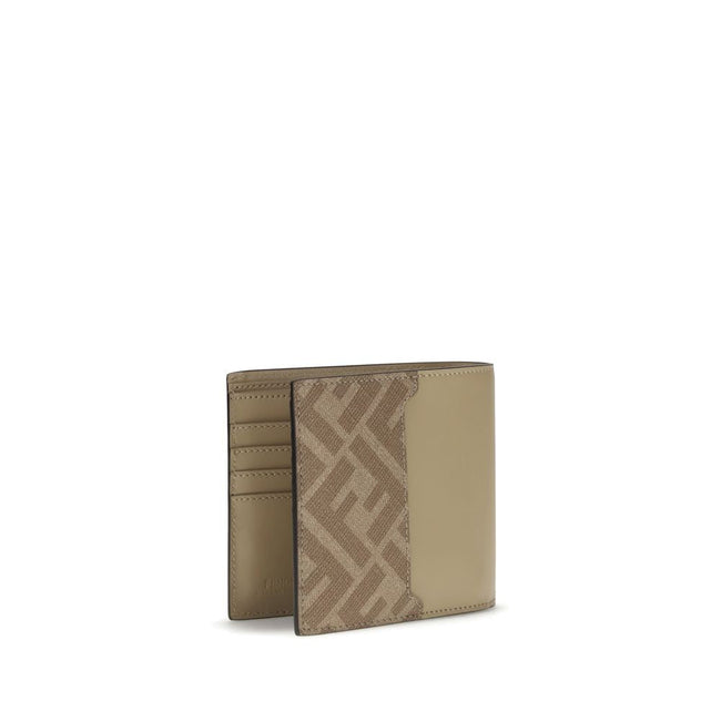Fendi FF leather and canvas bifold Wallet Fendi