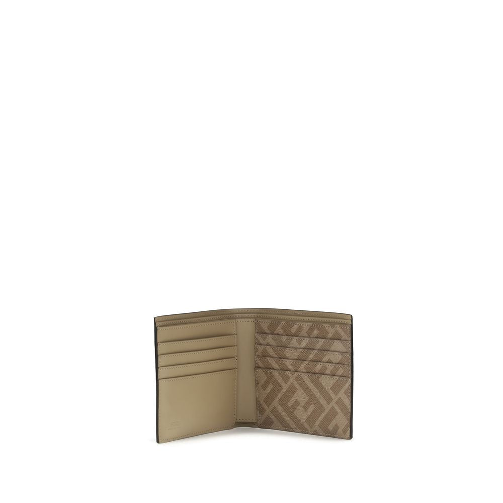 Fendi FF leather and canvas bifold Wallet Fendi