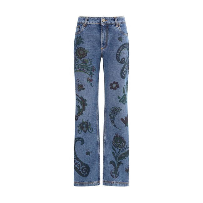 Etro Flower and bee print flare Jeans Etro
