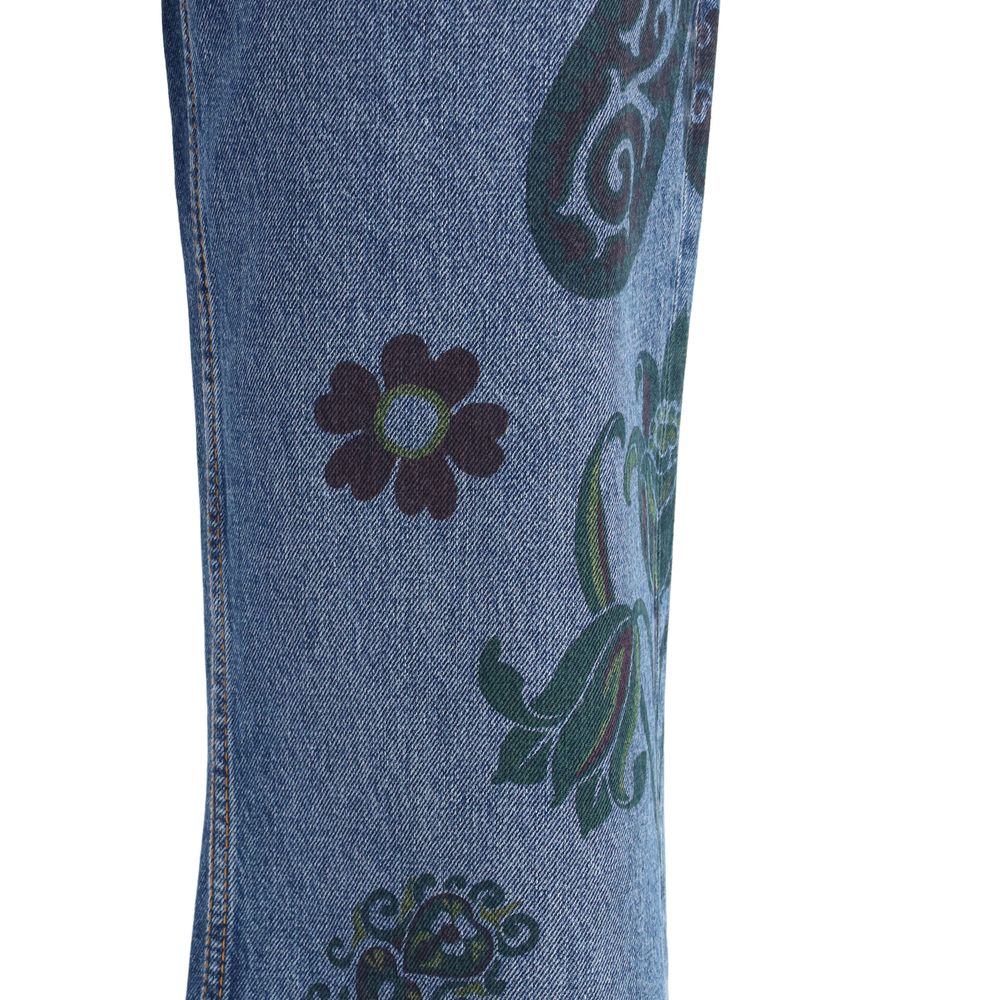Etro Flower and bee print flare Jeans Etro