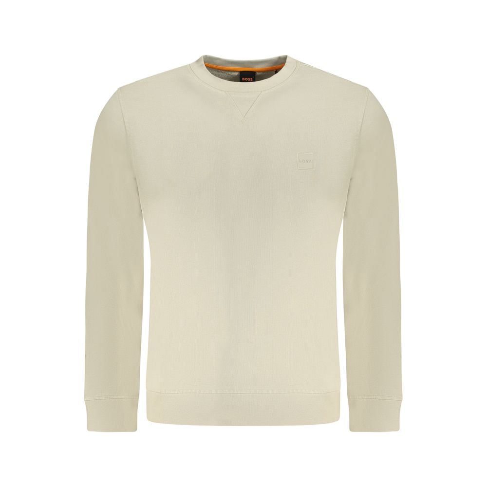 Hugo Boss Beige Cotton Men Sweater Hugo Boss