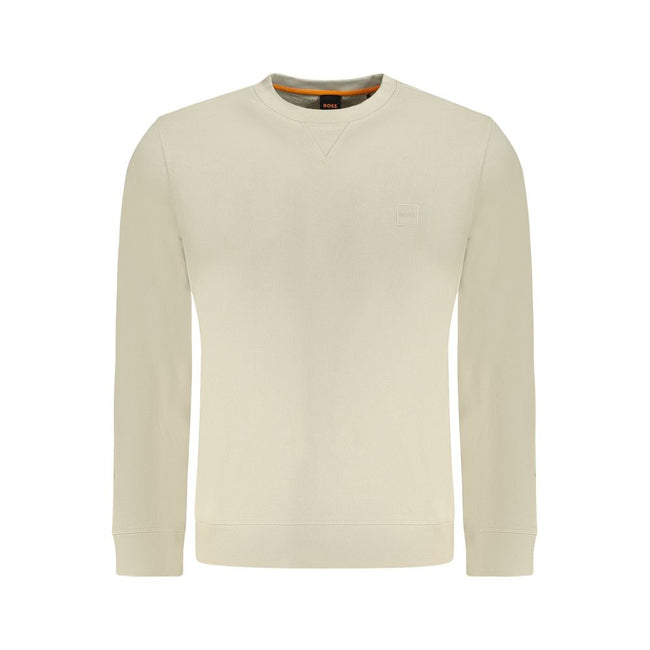 Hugo Boss Beige Cotton Men Sweater Hugo Boss