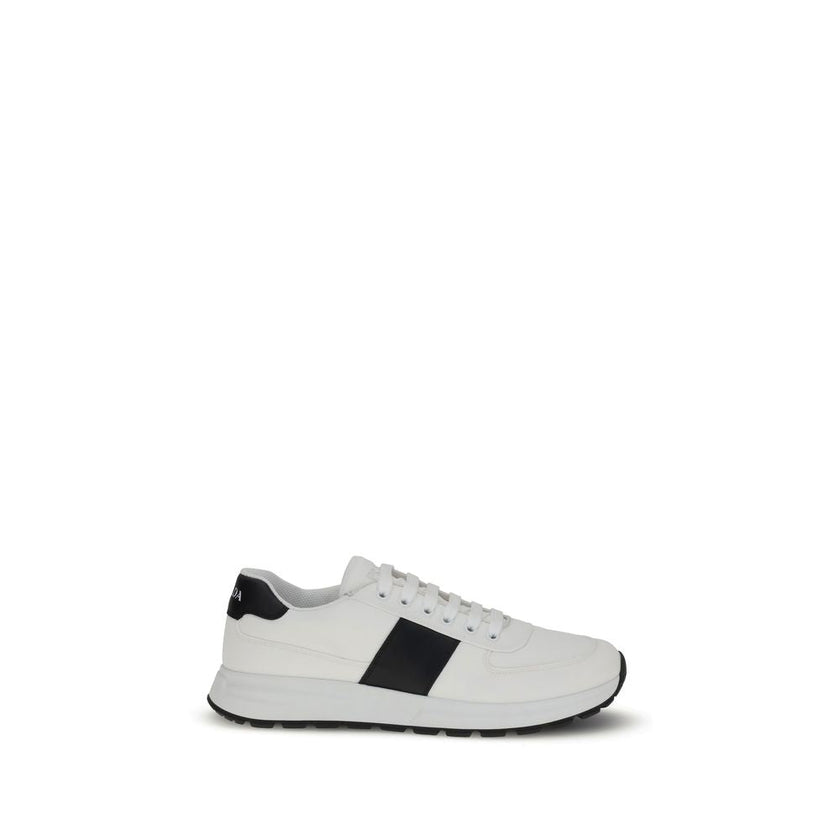 Prada White Calf Leather Bos Taurus Low Top Sneakers Prada