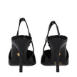 Versace Black Leather High Heel Pumps Versace