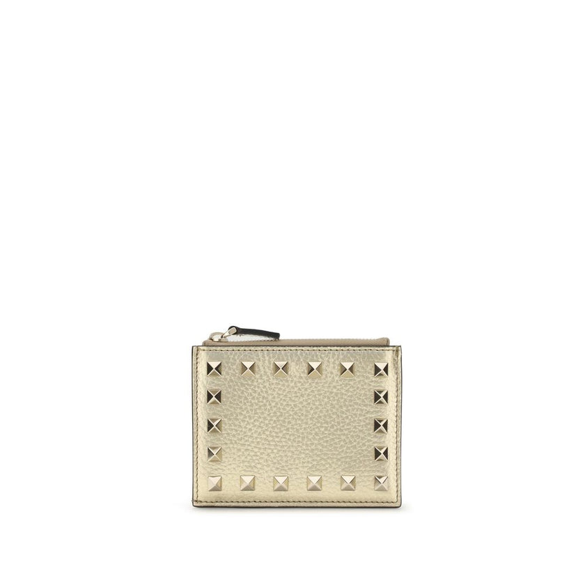 Valentino Garavani Gold Calf Leather Bos Taurus Wallet Valentino Garavani