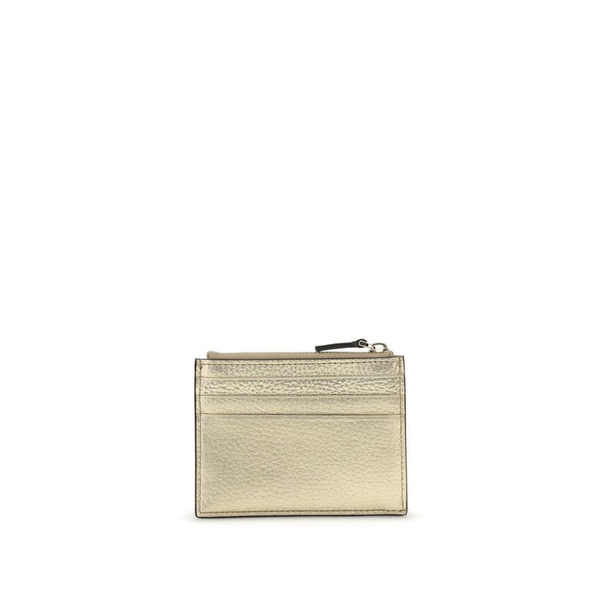 Valentino Garavani Gold Calf Leather Bos Taurus Wallet Valentino Garavani