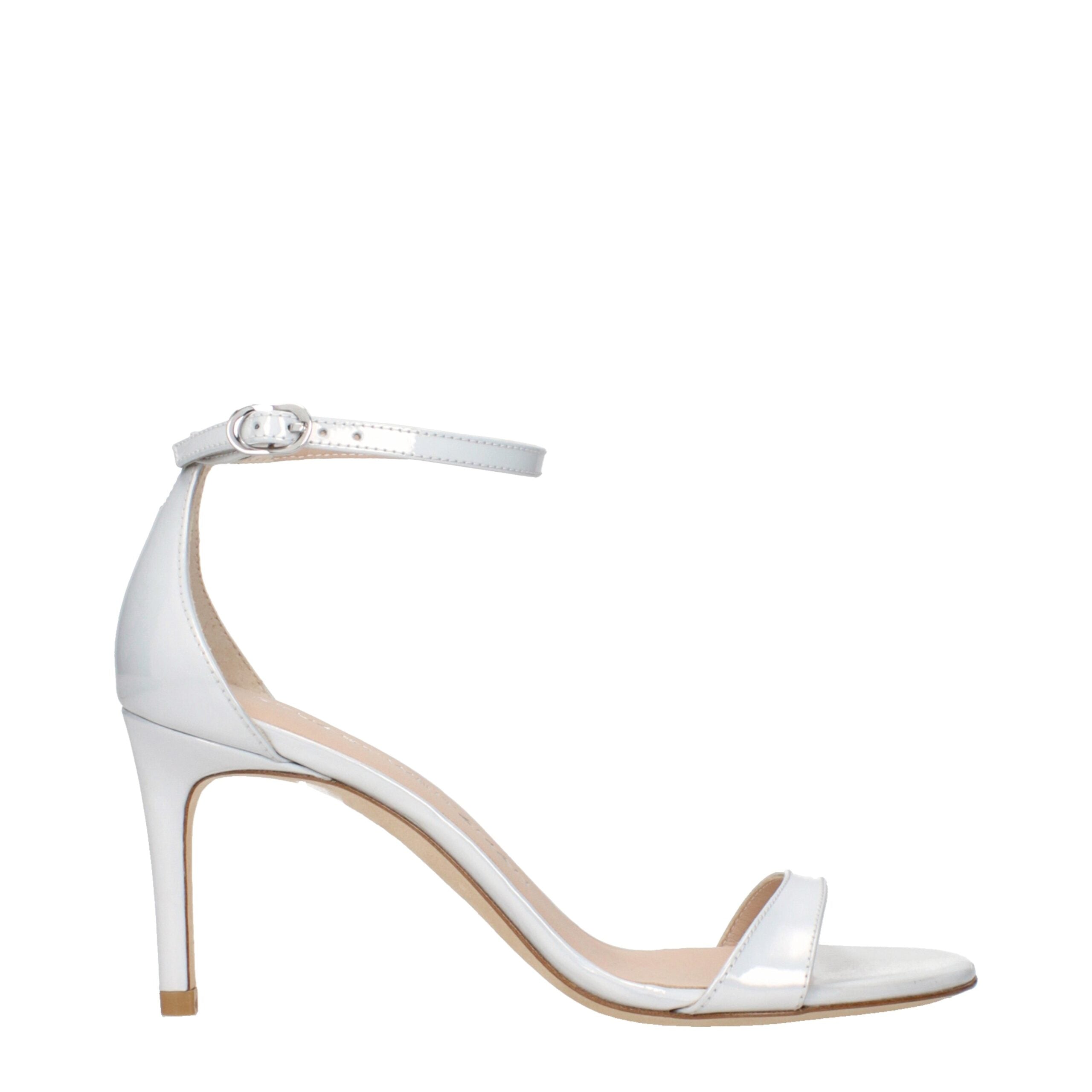 Stuart Weitzman White Leather Stiletto Heels Sandals Stuart Weitzman