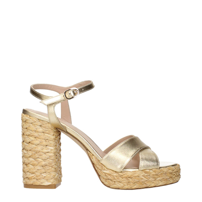 Stuart Weitzman Gold Leather Platforms Stuart Weitzman