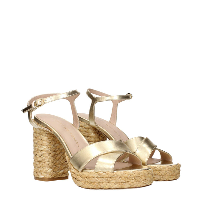 Stuart Weitzman Gold Leather Platforms Stuart Weitzman