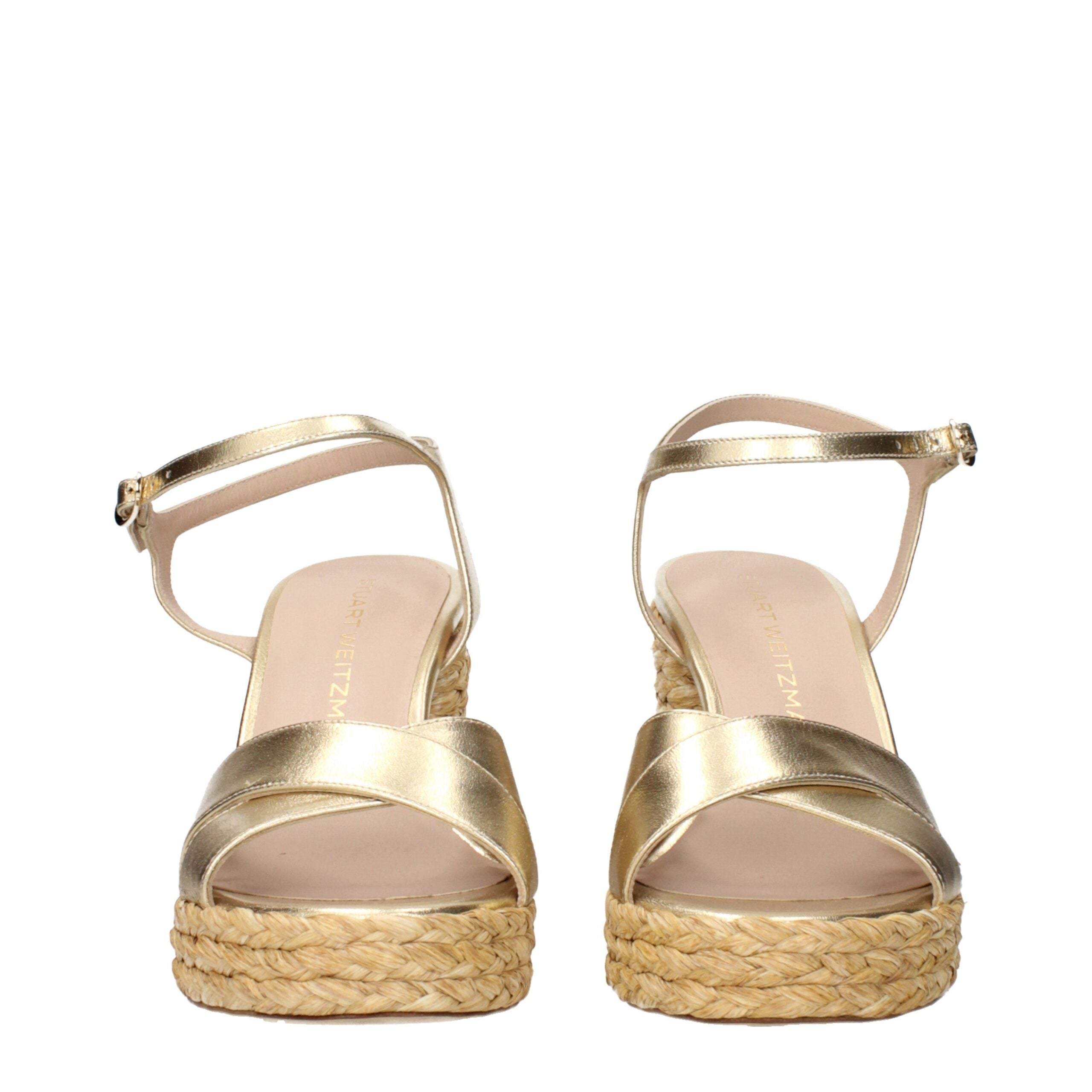 Stuart Weitzman Gold Leather Platforms Stuart Weitzman