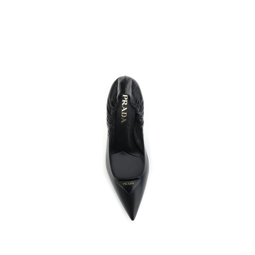 Prada Black Calf Leather Bos Taurus High Heel Pumps Prada