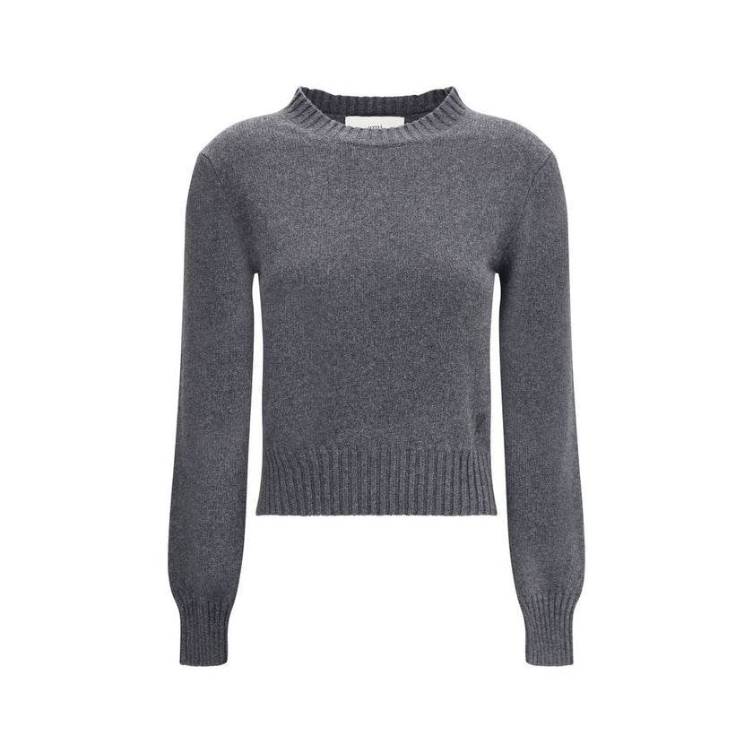 Ami Paris Gray Cashmere Cashmere Sweater Ami Paris