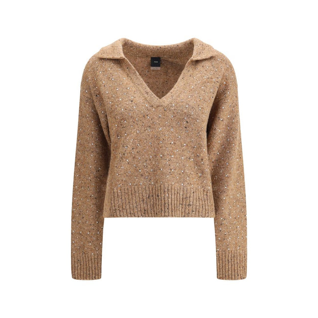 PINKO V-neck Sweater with rhinestones PINKO