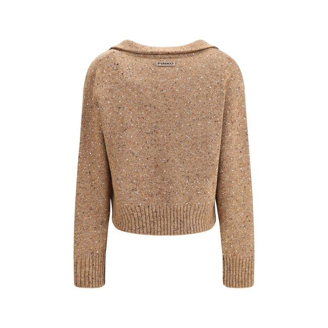 PINKO V-neck Sweater with rhinestones PINKO